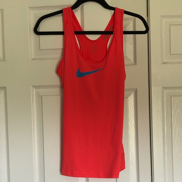 Nike Tops - Nike Women's  pink tone Tank Top with Blue Logo